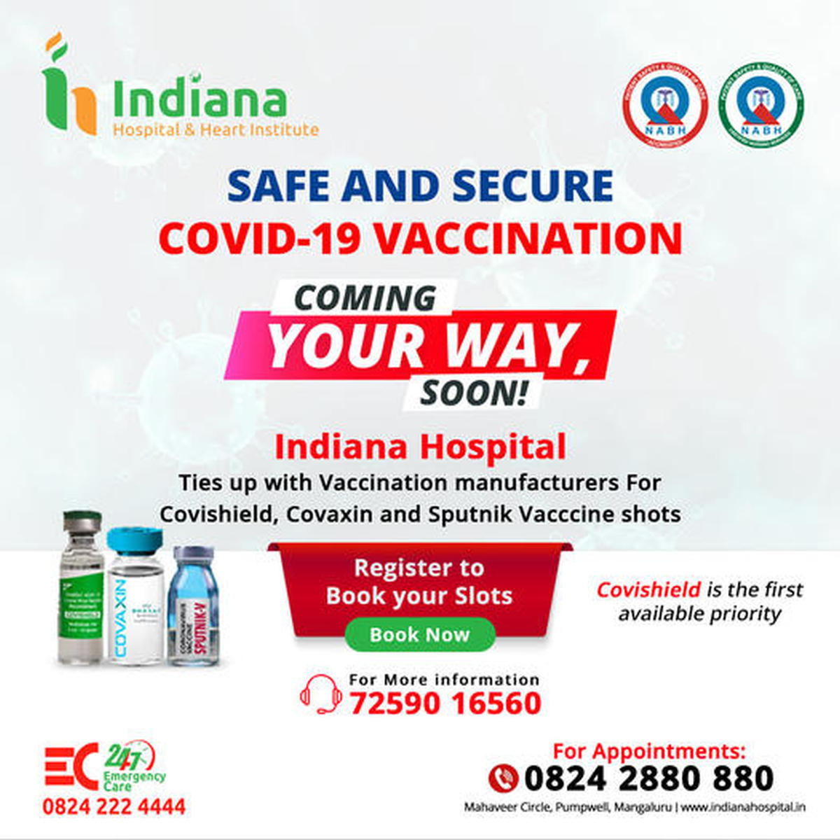 Safe and secure covid-19 vaccination at Indiana hospital